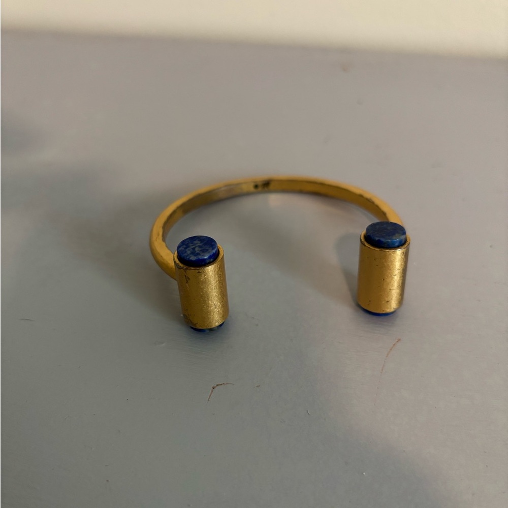 Gold Cuff Bracelet with Blue Stones by Madewell